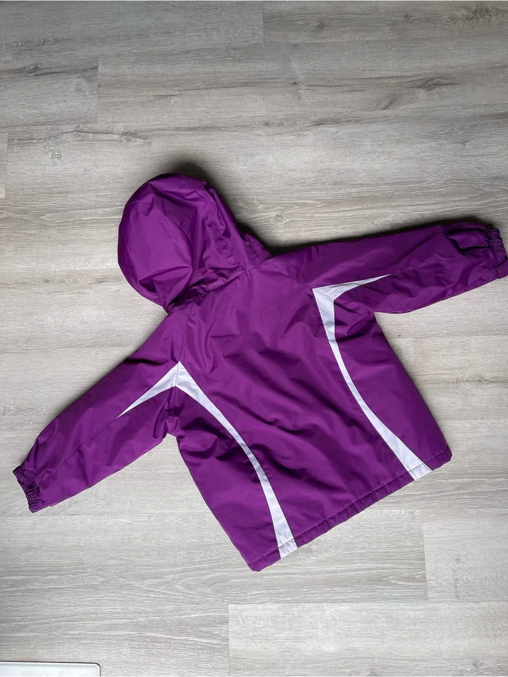 Arizona Jean Company Purple Hooded Jacket with White Accents